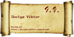 Ibolya Viktor névjegykártya